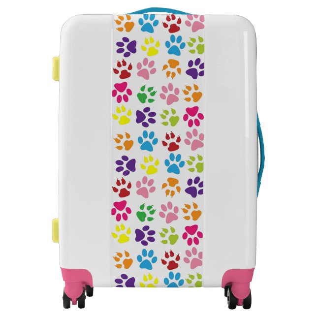 Colorful Paw Prints Luggage (Front)