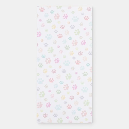 Colorful Paw Prints Magnetic Fridge Notepad