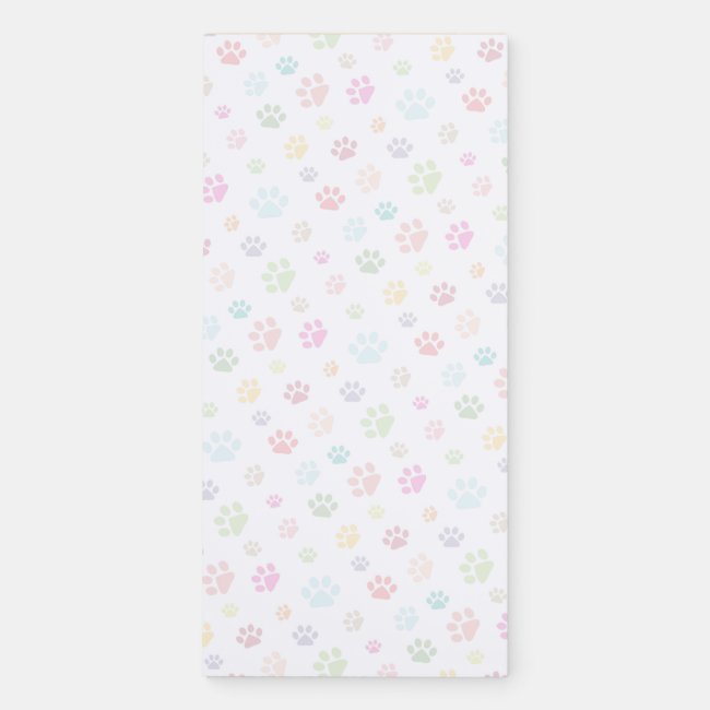 Colorful Paw Prints Magnetic Fridge Notepad