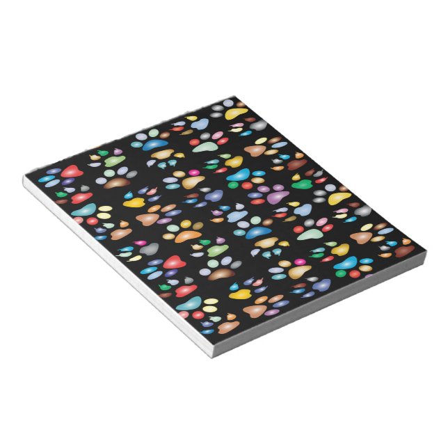 Colorful paw prints notepad (Angled)