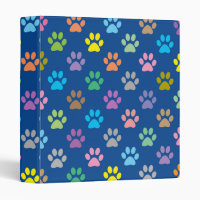 Colorful paw prints pattern