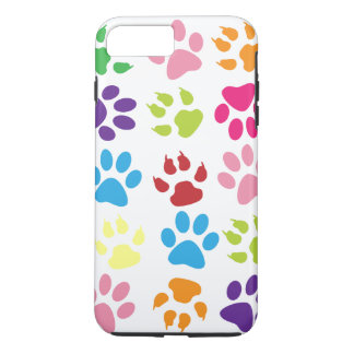 Colorful Paw Prints Pattern iPhone 8 Plus/7 Plus Case