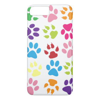Colorful Paw Prints Pattern iPhone 8 Plus/7 Plus Case