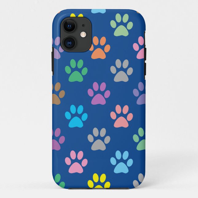 Colorful paw prints pattern Case-Mate iPhone case (Back)