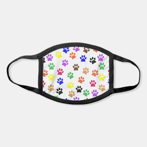 Colorful Paw Prints Pattern  Custom Face Mask