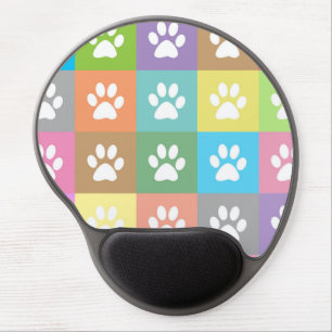Colorful paw prints pattern        gel mouse pad