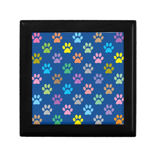 Colorful paw prints pattern gift box (Front)