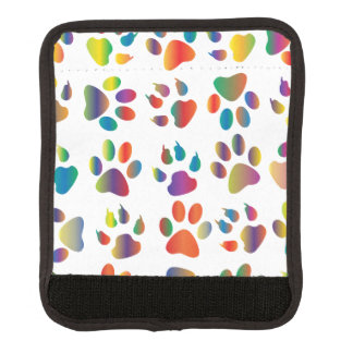 Colorful Paw Prints Pattern Luggage Handle Wrap