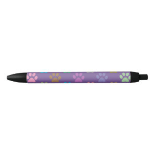 Colorful paw prints pattern pen