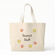 Colorful Paw Prints Personalized Pet Stuff Bag