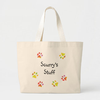 Colorful Paw Prints Personalized Pet Stuff Bag