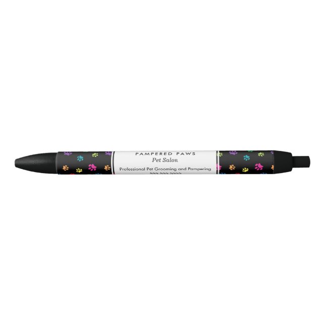 Colorful Paw Prints Professional Pet Salon Pen (Front)