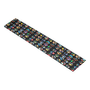 Colorful paw prints ruler