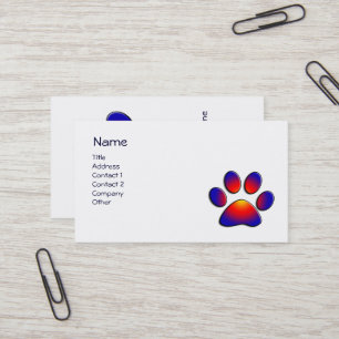 COLORFUL PAW,Vet,Veterinary,Animal Doctor White Business Card