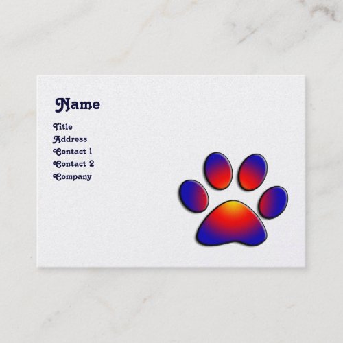COLORFUL PAW white black  pearl Business Card