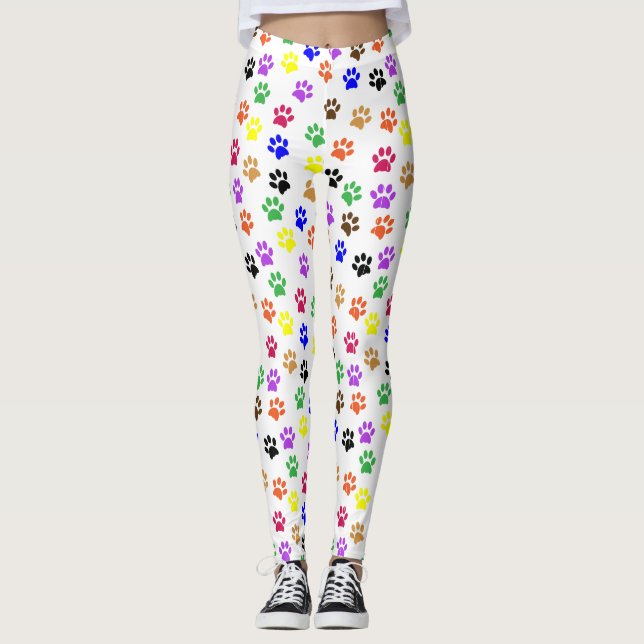 Colorful Pawprints Leggings (Front)