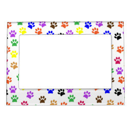 Colorful Pawprints Magnetic Frame