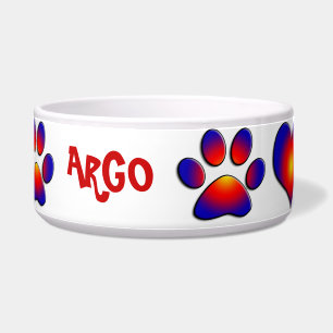 COLORFUL PAWS AND HEARTS BOWL