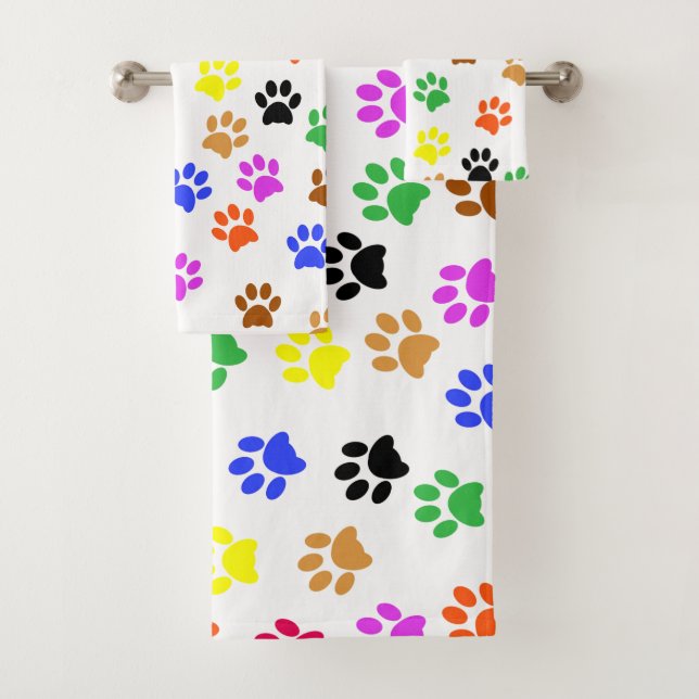 Colorful Paws Bath Towel Set (Insitu)
