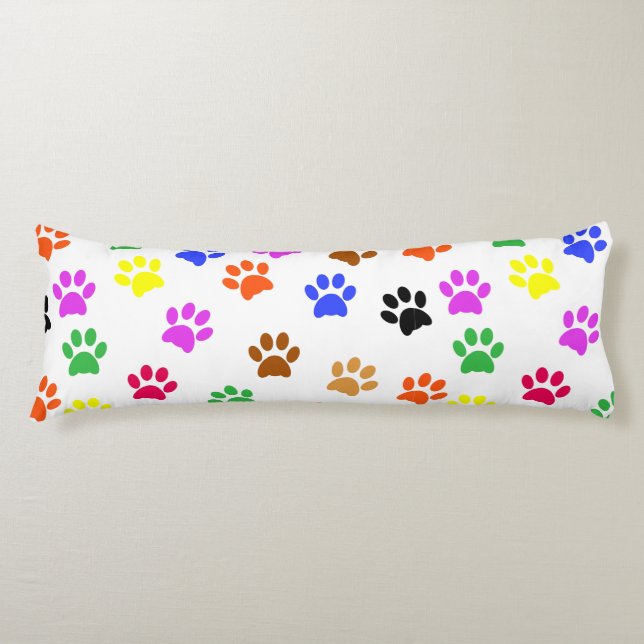 Colorful Paws Body Pillow (Front)