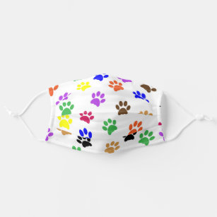 Colorful Paws Dog Paw Animal Lover for Her Cute Adult Cloth Face Mask