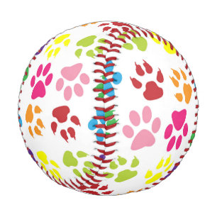 Colorful Paws, Dog Paws, Cat Paws Baseball