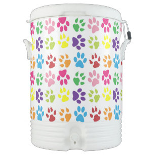 Colorful Paws, Dog Paws, Cat Paws Beverage Cooler