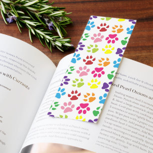 Colorful Paws, Dog Paws, Cat Paws Bookmarks