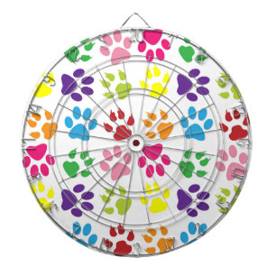 Colorful Paws, Dog Paws, Cat Paws Dart Board