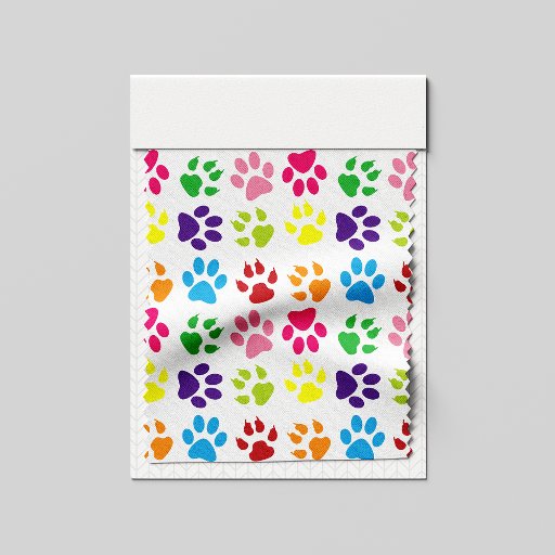 Colorful Paws, Dog Paws, Cat Paws Fabric