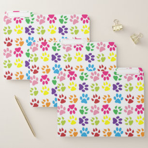 Colorful Paws, Dog Paws, Cat Paws File Folder