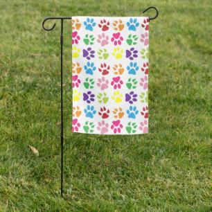 Colorful Paws, Dog Paws, Cat Paws Garden Flag