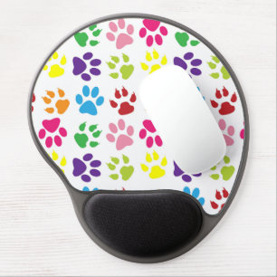 Colorful Paws, Dog Paws, Cat Paws Gel Mouse Pad