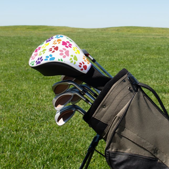 Colorful Paws, Dog Paws, Cat Paws Golf Head Cover (In Situ)
