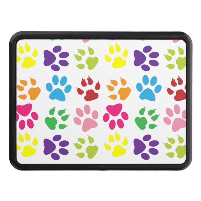 Colorful Paws, Dog Paws, Cat Paws Hitch Cover (Front)