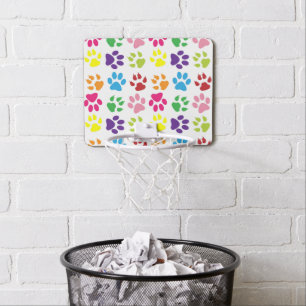 Colorful Paws, Dog Paws, Cat Paws Mini Basketball Hoop