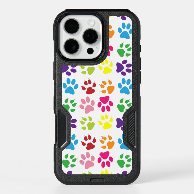 Colorful Paws, Dog Paws, Cat Paws Otterbox iPhone Case (Back)