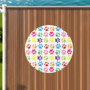 Colorful Paws, Dog Paws, Cat Paws Outdoor Rug