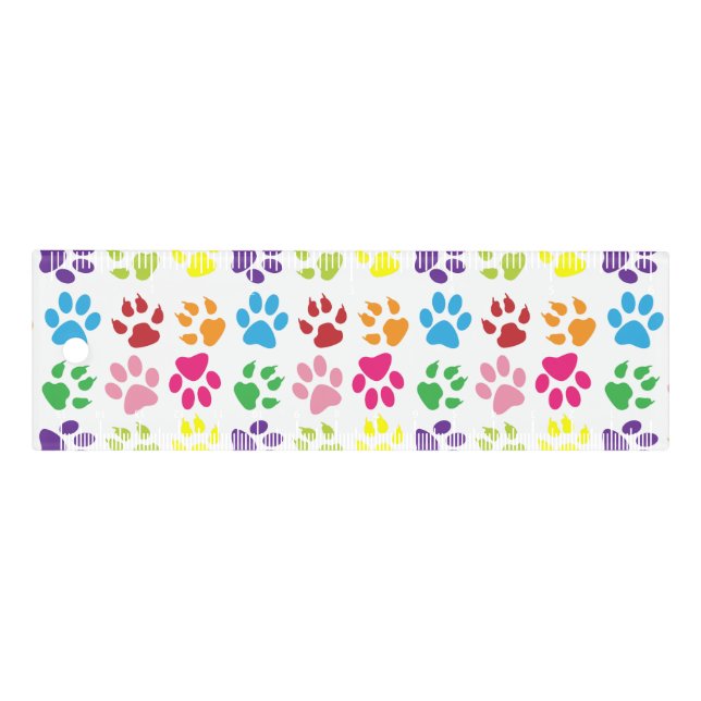 Colorful Paws, Dog Paws, Cat Paws Ruler (Front)