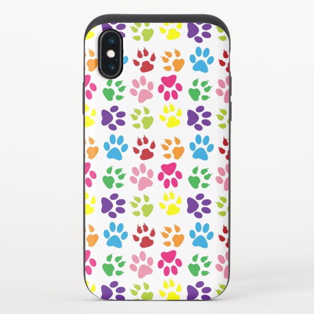 Colorful Paws, Dog Paws, Cat Paws Uncommon iPhone Case (Back)