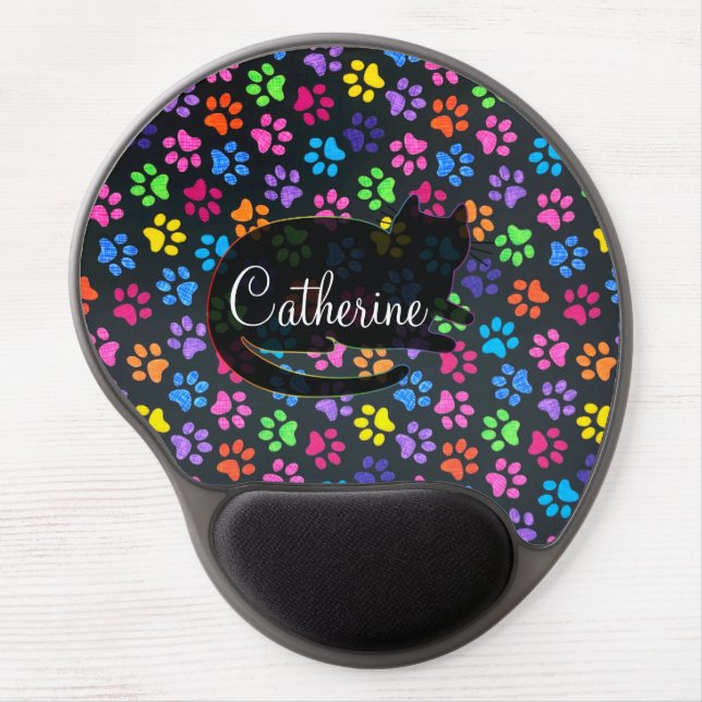 Colorful Paws Gel Mouse Pad (Front)