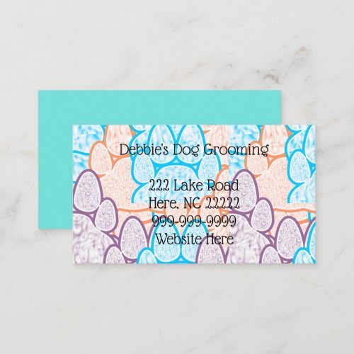 Colorful Paws Illusion Business Cards