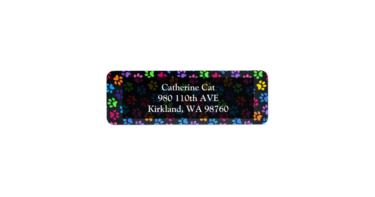 Colorful Paws Label | Zazzle