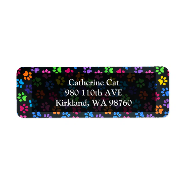Colorful Paws Label | Zazzle