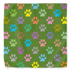 Colorful paws pattern bandana