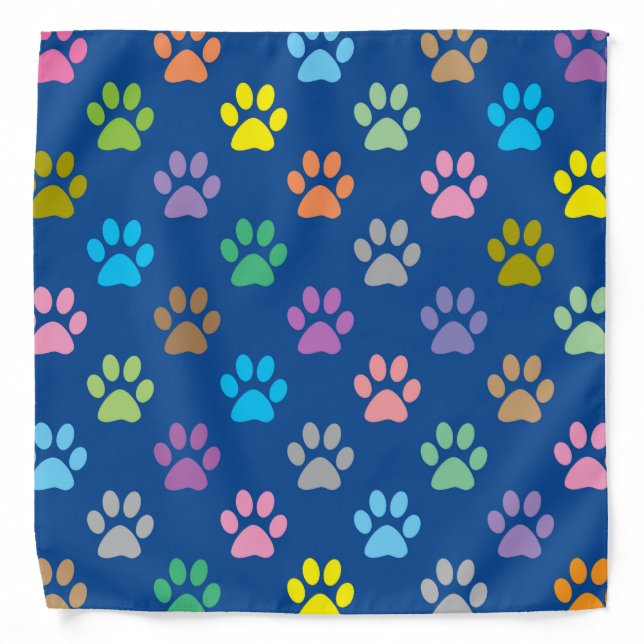 Colorful paws pattern bandana (Front)
