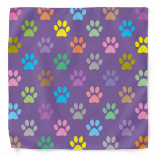 Colorful paws pattern bandana