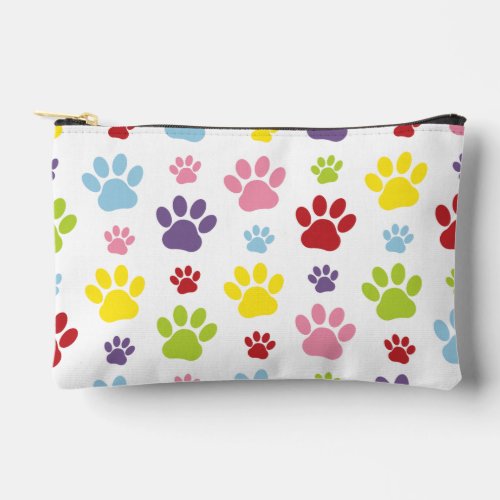 Colorful Paws Paw Pattern Dog Paws Paw Prints Accessory Pouch
