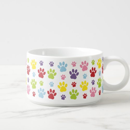 Colorful Paws Paw Pattern Dog Paws Paw Prints Bowl