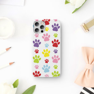 Colorful Paws, Paw Pattern, Dog Paws, Paw Prints iPhone 11 Case